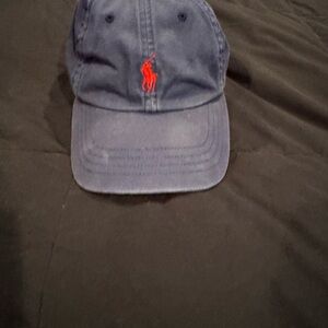 Ralph Lauren Navy Baseball Cap with Red Polo Emblem